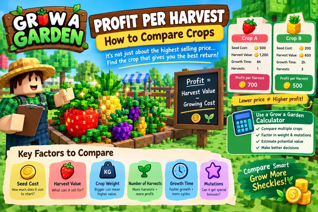 Grow a Garden Profit Per Harvest